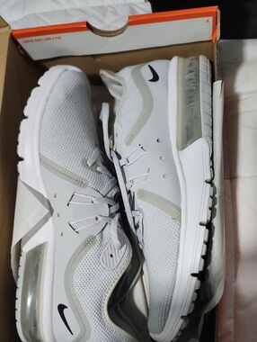 Nike Men’s White and Light Gray Air Max-Style Sneakers